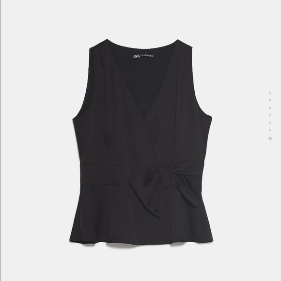 Zara bow waist top black xs - Picture 5 of 6